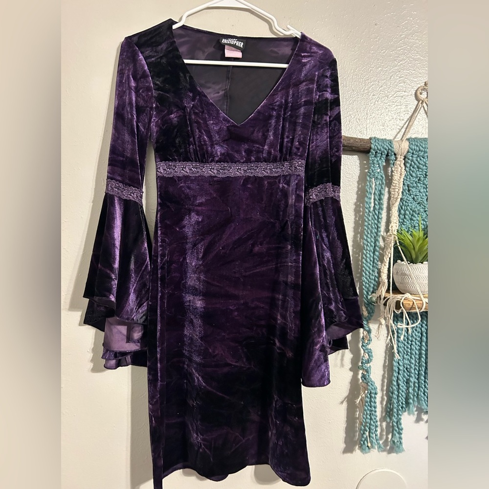 Purple velvet witchy dress